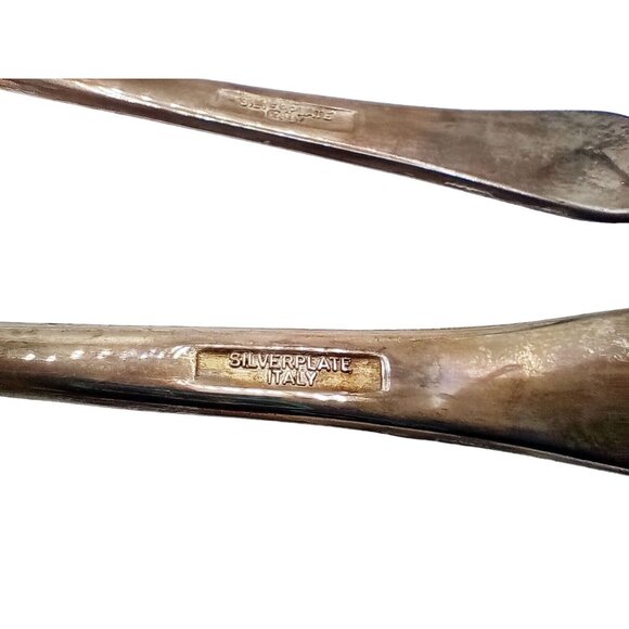 Italian Silver Plate Salad Serving Set Spoon Fork Elegant Dining Vintage 9 Inch - Picture 13 of 14